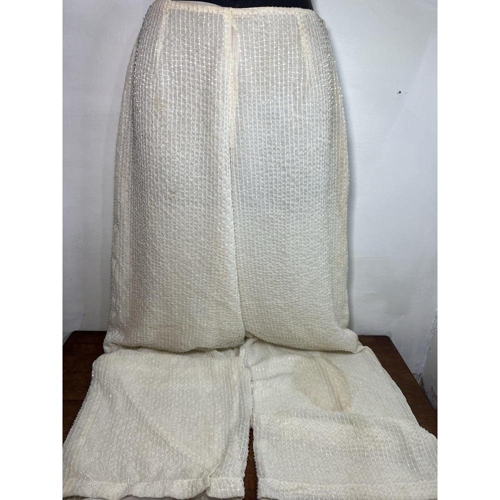 READ-needs Pro Repair-stains-vtg Ritmo La Perla White Evening Party Pants W42 EU